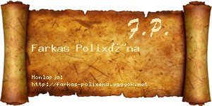 Farkas Polixéna névjegykártya